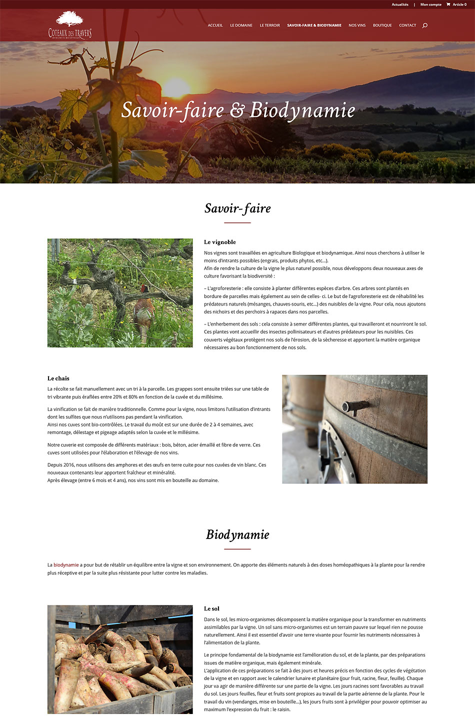 Domaine des Coteaux des Travers - Savoir faire